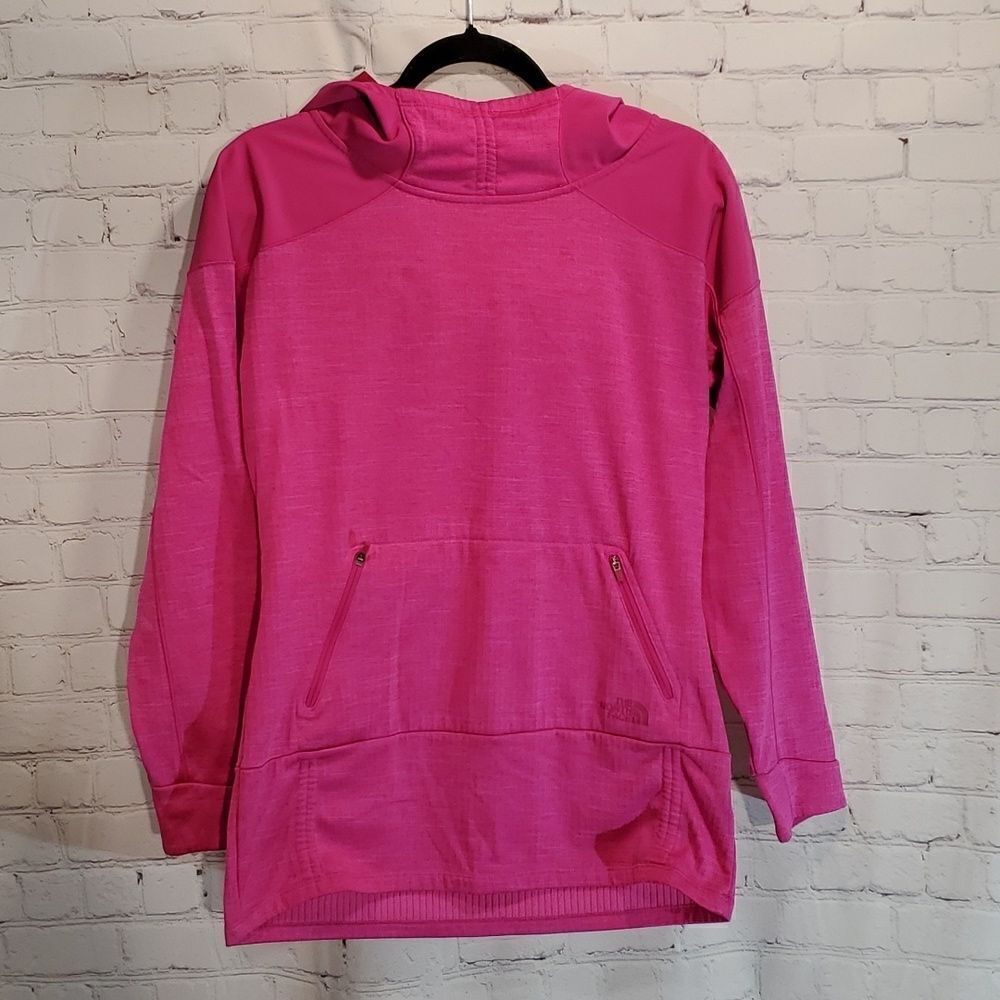 The North Face hot pink fleece lined dynamix hoodie size M